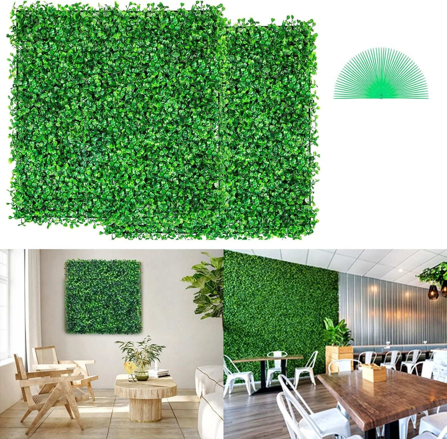 12PCS 10″x 10″ Grass Wall Panels, Artificial Green Wall Boxwood Panels, Grass Backdrop Wall UV Protected, Privacy Hedge Screen for Outdoor Indoor Garden Fence Backyard