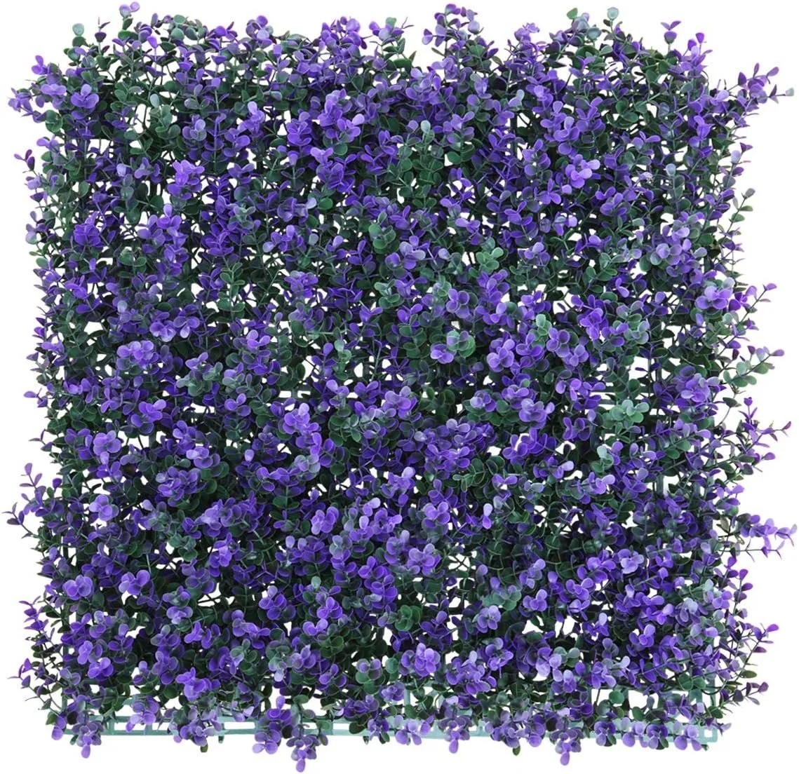 6 PCS 20″x20″ Artificial Boxwood Panels Faux Plant Grass Green Wall Panel Decoration for Outdoor Indoor Garden Backyard (Lavender Purple)