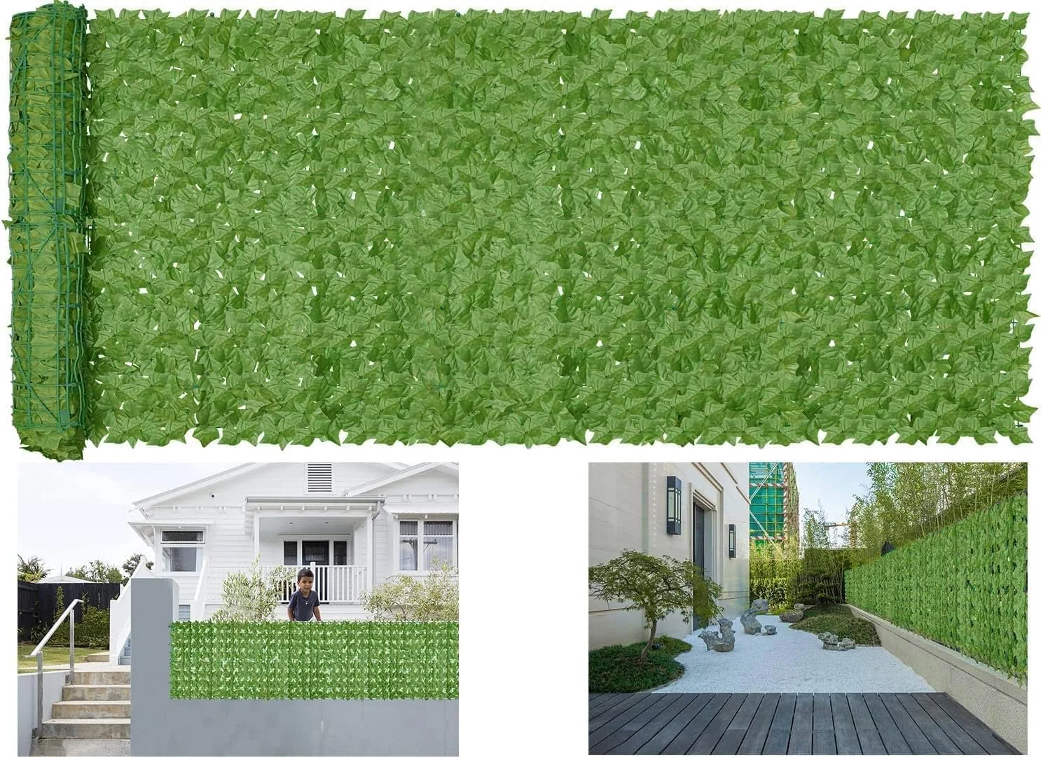 Artificial Ivy Privacy Fence Wall Screen,158.0 X 60.0 in in UV-Anti Faux Greenery Backdrop Ivy Vine Leaf Hedges Fence Panels for Patio, Balcony, Garden, Backyard Indoor Outdoor Green Wall Decor